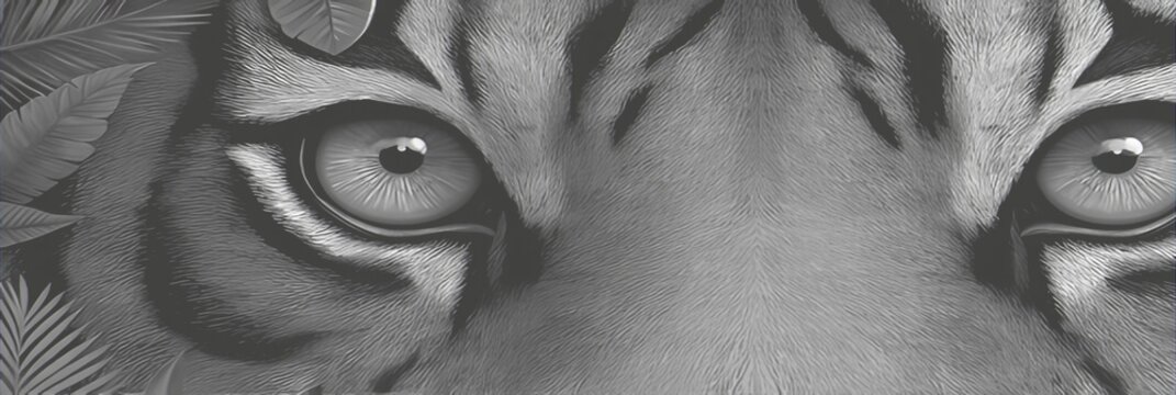 Close-up of tiger's eyes with distorted pixelated effect