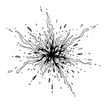 Ink explosion splash graphic design element.