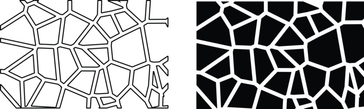 Geometric pattern vector. Architecture CAD hatch pattern set. Modern cellular in both outline and solid fill styles. Background, Mosaic, architectural textures, laser cutting, brick, tile pattern.