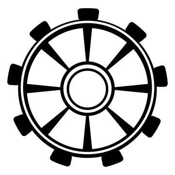Gear cogwheel gear wheel pinion hole detailed silhouette