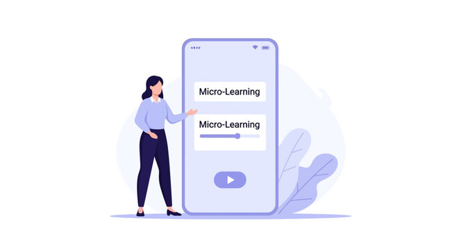 Online Micro Learning on Mobile Phone by Woman