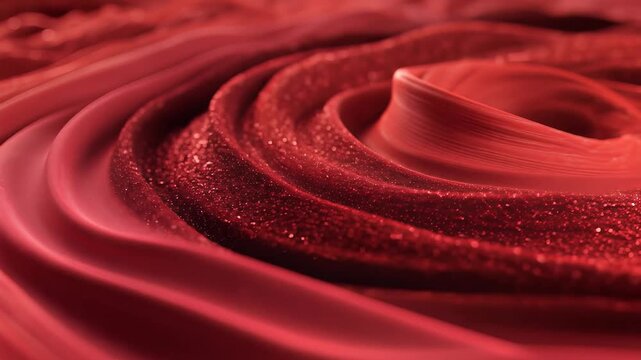 Abstract Swirling Red Texture Macro Shot.