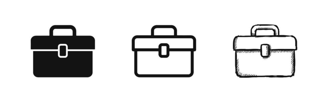 Professional toolbox and briefcase icon. Equipment storage and maintenance tool box container.