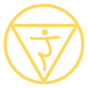 Solar plexus chakra line icon