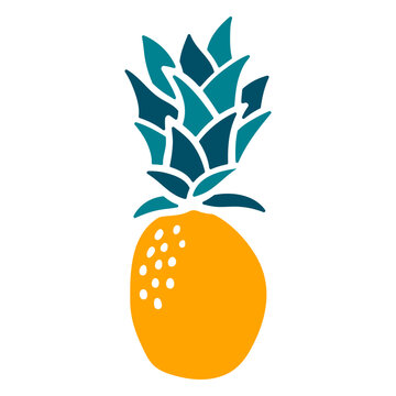 Pineapple hand drawn fruit element