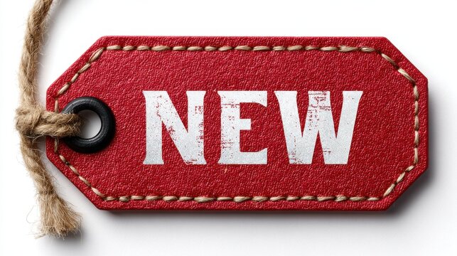 NEW label on white background, attention-grabbing tag for promotions or product highlights