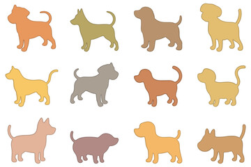 Fototapeta premium Collection of Colorful Dog Illustration