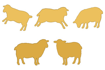 Sheep Animal in Various Pose Illustration Set © Gifa_Art