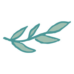 Naklejka premium Stem and leaves doodle spring