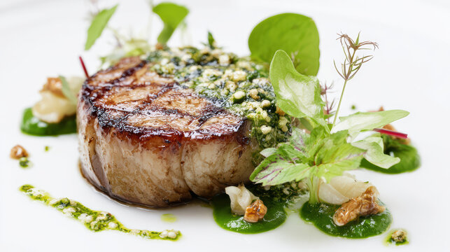miso roasted celeriac steak with hazelnuts