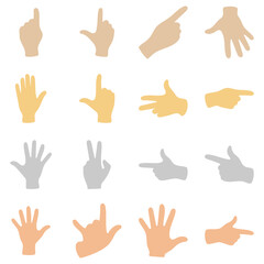 Fototapeta premium Hand Gestures Silhouette Illustration Set
