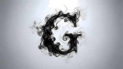 Fototapeta premium Letter G Abstract Smoke Design on Grey Background