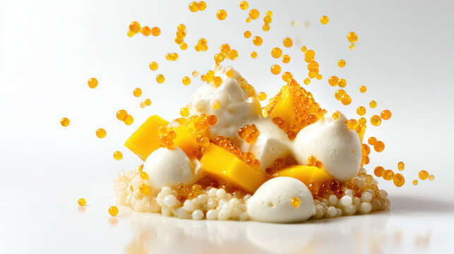 delicious deconstructed mango sago with coconut