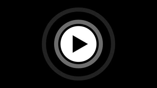 Play Button symbol with big radio wave.