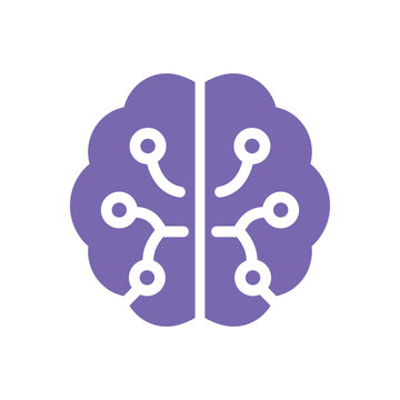 AI Brain Neural Network Vector Icon