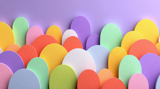 Pastel Easter Egg Crowd A Colorful Springtime Celebration.