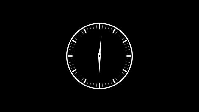 Circle clock line rotating animation with alpha channel.