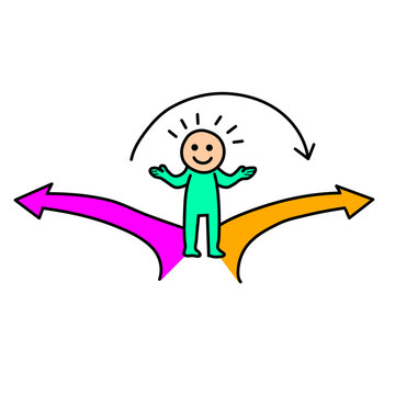 Decision Making Direction Choice Business Strategy Concept Flat Vector Illustration