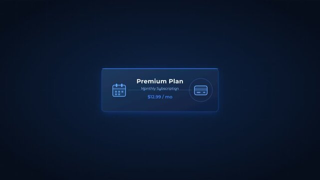 Animated Premium Plan Subscription Card for Digital Services