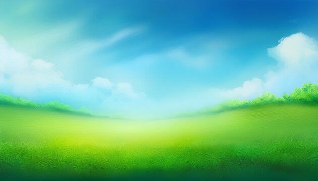abstract blur beautiful green nature and blue sky white clouds wallpaper background