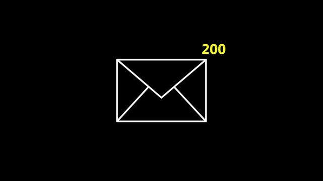 Glowing email box with many notification alert.