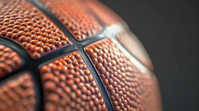 Elegance in Sport: Close Up of a Basketball Ball on Black Background