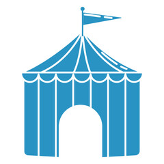 Obraz premium Tent cut out blue circus icons