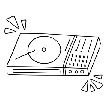 Retro discman drawing