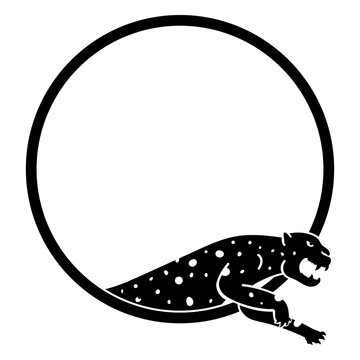 Dynamic circular leopard illustration