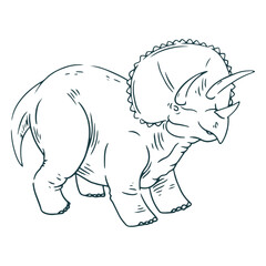 Drawing of triceratops © Vexels