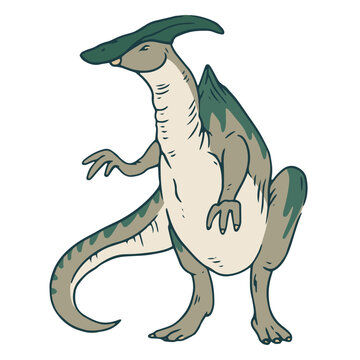 Green hypacrosaurus drawing