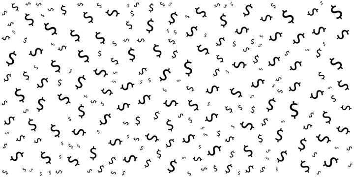 Dark BLUE vector texture with colored dollar signs. Colored symbols of USA money with gradient on white background.