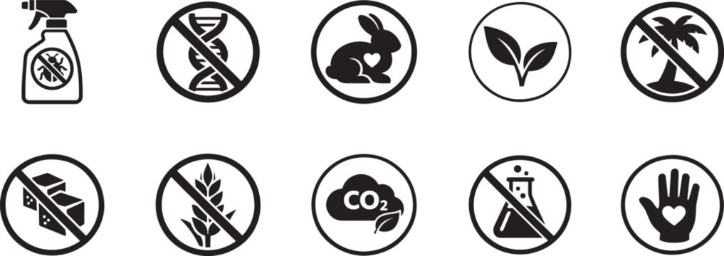 Thin line certification and product label icon set with editable stroke for branding and UI use