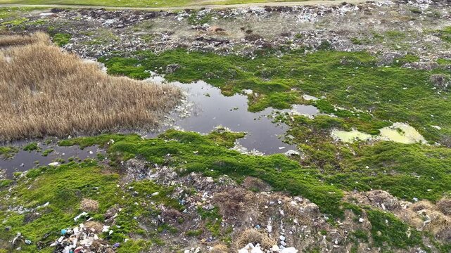Large Landfill of Garbage and Plastic Waste, Environmental Pollution and Global Ecological Crisis Concept, Massive Rubbish Dump Site