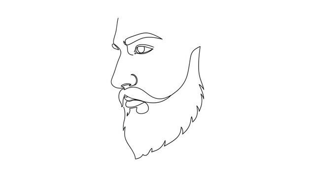 Man face with beard and mustache.