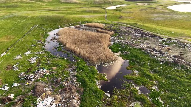 Large Landfill of Garbage and Plastic Waste, Environmental Pollution and Global Ecological Crisis Concept, Massive Rubbish Dump Site