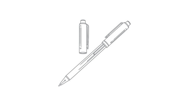A ballpoint pen and cap.