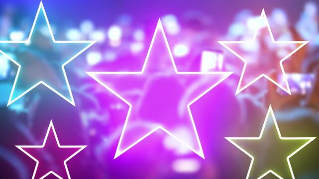 people crowd partying, concert night club, dark silhouettes dancing, jumping and waving hands, Iconic night rock concert, crowd cheering slomo, People cheer move lift, strobing stage lights, concert