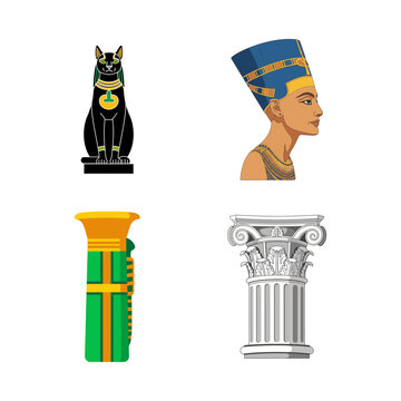 Egyptian Icons Vector Collection Ancient Symbols Art Design