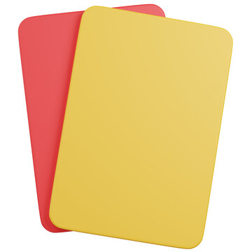 3d render soccer referee Red and Yellow Cards icon 