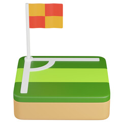 3D Rendered Corner Flag on Soccer Field icon  © kaicon