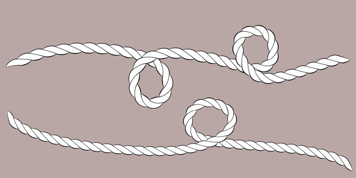 Wavy nautical or western rope squiggle lines pattern with flowing curves and tangles Marine cable pattern for sailor design Hand drawn sketch continuous line doodle form wavy element Vector rope brush