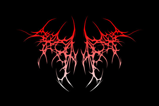 Neo tribal cyber gothic abstract symmetrical pattern vector design 