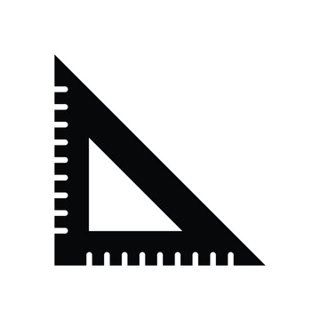 Triangle Ruler Set Square Icon Geometry Tool Vector Symbol