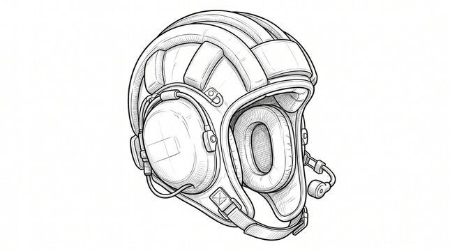 Black tank crew helmet with padded design and headset isolated on white background, built for communication and impact protection.