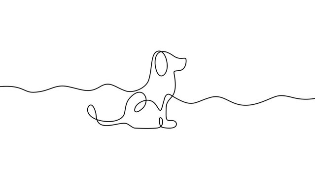 minimalist elegant one line drawing dog