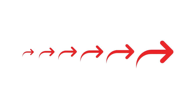 Red arrow sequence showing direction and progression