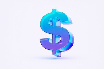 Obraz premium A sleek and modern depiction of a dollar sign symbol in a gradient blue hue