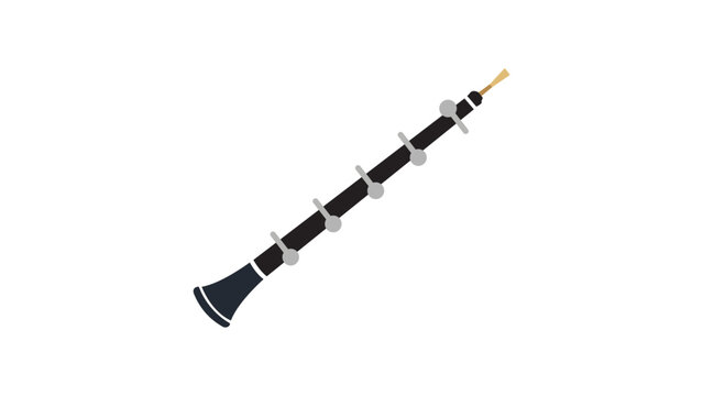Oboe musical instrument vector icon with editable stroke. This minimalist black line illustration represents a classic woodwind for symphony and orchestra designs on a white background. Professional.