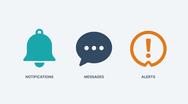 Notification icons for mobile devices.